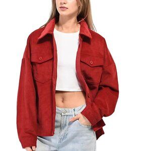 Empyre Aria Wine Corduroy Shirt Jacket Shacket Size XS